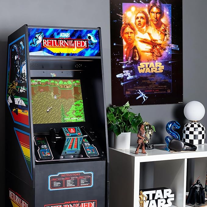 ARCADE CLASSICS Atari Star Wars Ultra Series Free Standing Electronic Game w/ 17" Liquid Crystal Screen - Classic Indoor Cabinet Console for Home & Basement Gaming