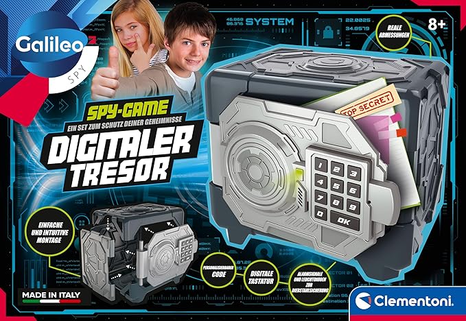 Galileo Spy Digital Safe - Safe with Alarm & Warning Light for Young Agents & Spies - Toy for Children from 8 Years - 59433 by Clementoni