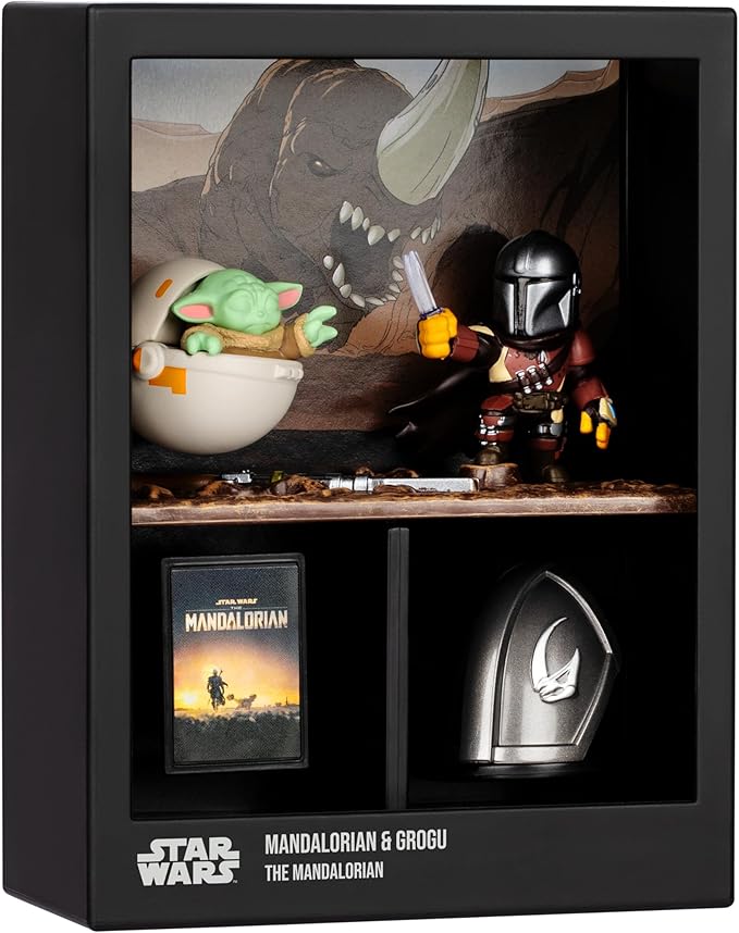 FANDROP SW03-Star Wars: The Mandalorian - The Mandalorian & Grogu, FANDROP Combines an Epic Diorama, Artifacts & Scene Marker Creating A Display to Enhance Any Star Wars Collection, 4 to Collect