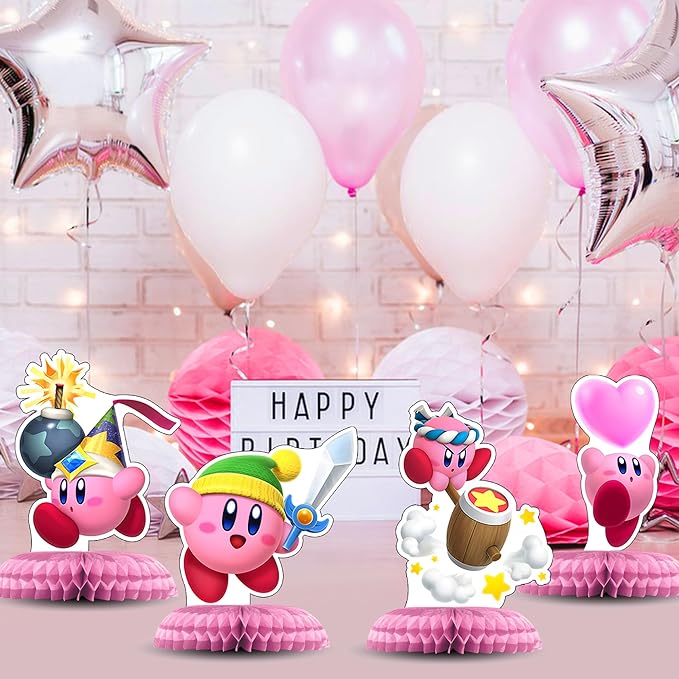 Cartoon Star Birthday Party Supplies, 7Pcs Game Theme Party Centerpieces Table Toppers, Photo Booth Props, Double Side Cake Toppers, for Girls Boys Fans Party Decorations
