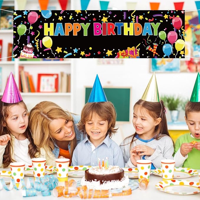 Personalized Birthday Banner Make Your Own Banner Backdrop Custom Birthday Banner Name DIY Colorful Happy Birthdays Banner with Alphabet Stickers for Birthdays Party Backdrop Decoration