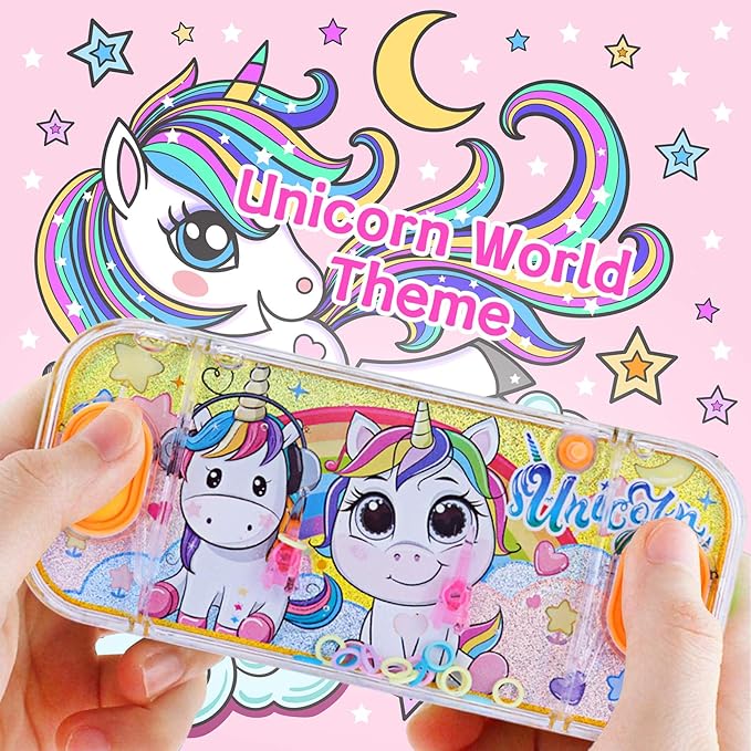 SevenQ Handheld Water Games for Girls, 4 Packs Cute Theme Toss Ring Aqua Toy for Kids Stocking Stuffers