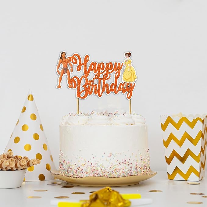 Tarzn Happy Birthday Cake Topper – Jungle Adventure Inspired Cake Decoration with Wild Strength, Nature Spirit & Explorer Courage Theme, Bold Safari Style Birthday Cake Topper for Celebration Décor