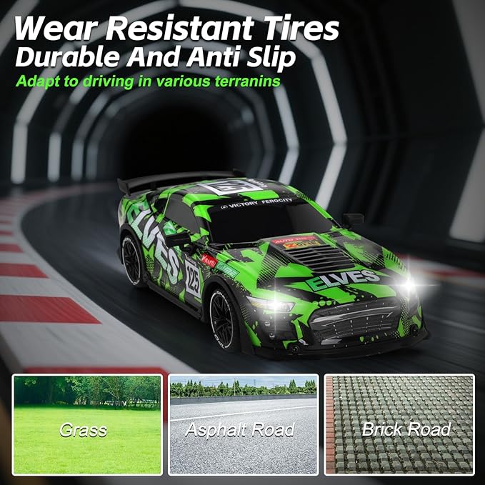 Hobby RC Car, 25 KPH High-Speed 4WD Drift RC Car, 2.4 GHz Remote Control Car, All-Terrain Electric Vehicle,TDLRC007G