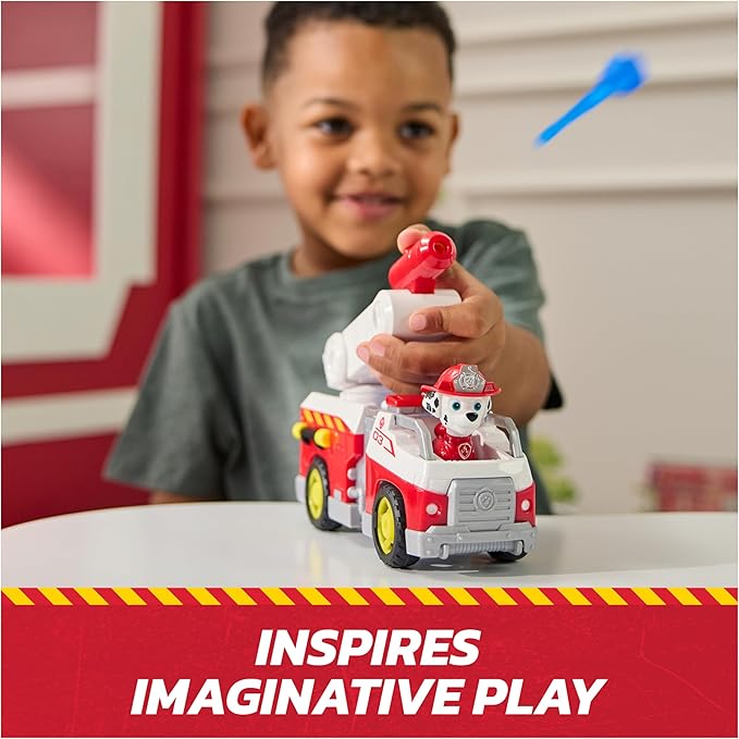 Paw Patrol Fire Rescue: Marshall Rescue Fire Engine with Action Figure & Projectile Launcher & Toy Truck, Kids Toys for Boys & Girls Ages 3 and Up