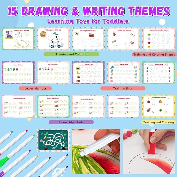 Busy Book for Toddlers 3+, Preschool Learning Activities with 30 Themes Prek Preschool Workbooks, Montessori Educational Learning Toys for Autism Sensory Travel toys,Back to School,Easter Gifts