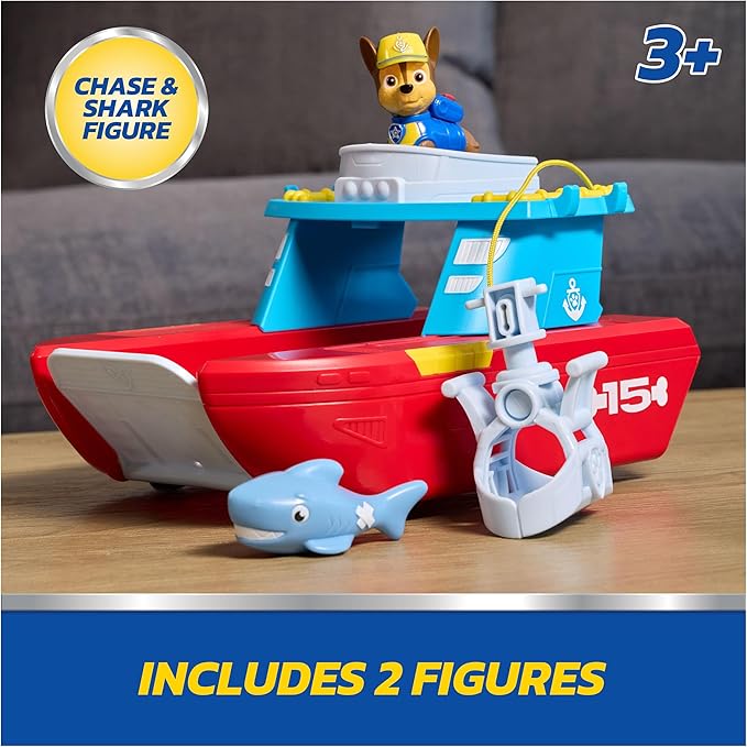 Paw Patrol Sea Patroller Vehicle with Chase and Shark Figure, 2 Patrol Modes, Kids Toys for Boys and Girls Ages 3 and Up