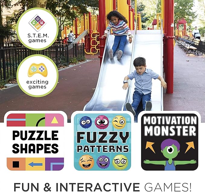 Playzoom Kids Smartwatch & Earbuds Set - Video Camera Selfies STEM Learning Educational Fun Games, MP3 Music Player Audio Books Touch Screen Sports Digital Watch Fun Gift for Kids Toddlers Boys Girls