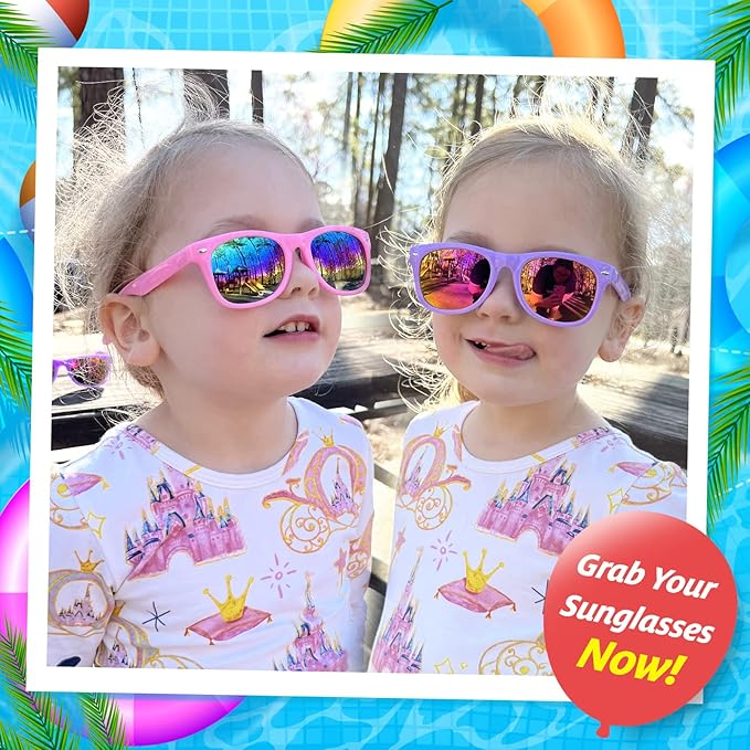 GINMIC Kids sunglasses Party Favors, 24Pack Kids, Boys and Girls Sunglasses Bulk Age 3-8 with UV400 Protection,Party Favors For Kids, Birthday Classroom Goodie Bags Party Supplies