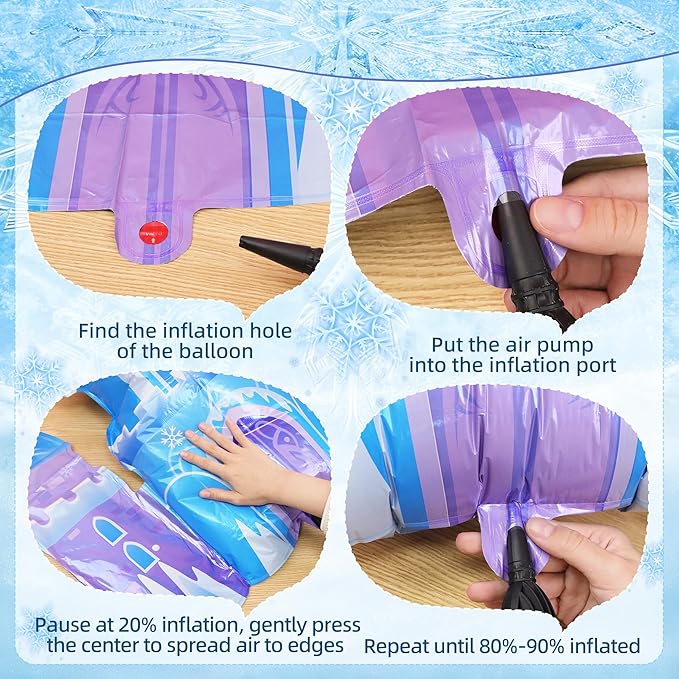 7Pcs 7th Birthday Party Decorations Balloons,Winter Snowflake Balloons Large Blue 40 Inch Number 7 Balloon Foil Star Castle Ballon for Birthday Party Favor Decor Supplies Winter Wonderland Decoration
