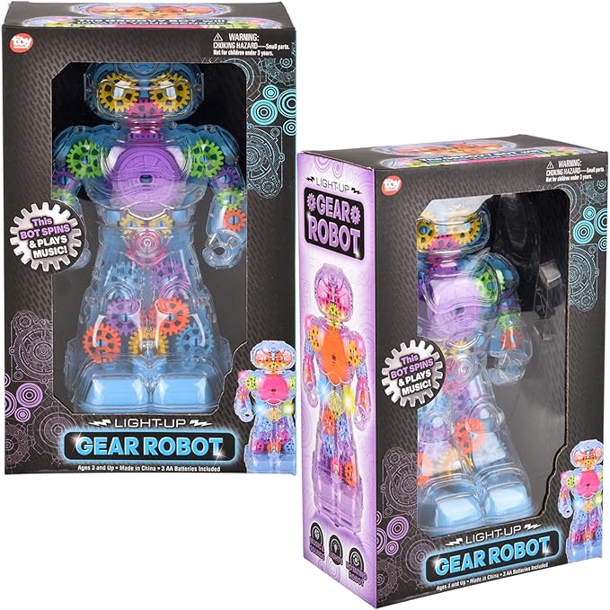 8.5" Light-Up Gear Robot