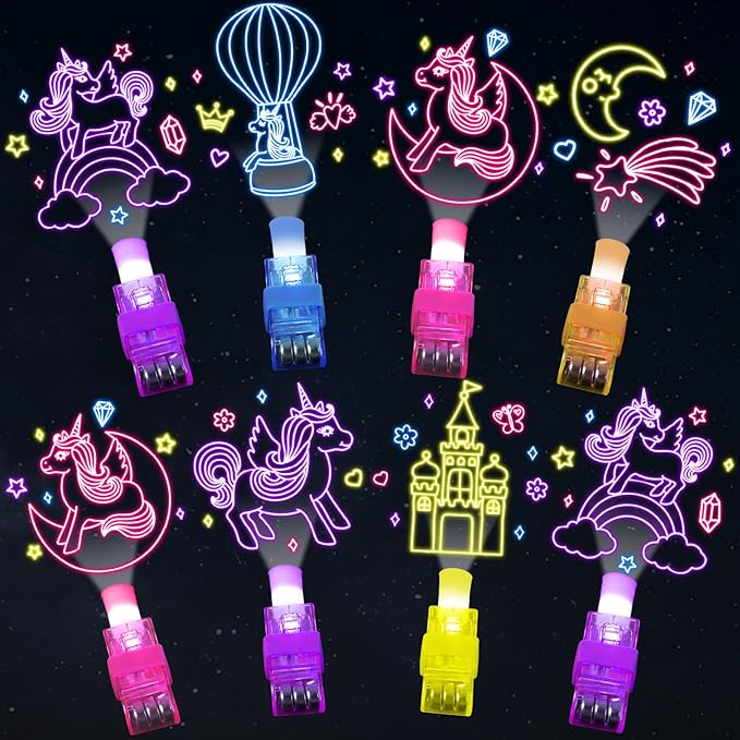 36 PCS Unicorn Neon LED Finger Lights Rainbow Magical Unicorn Party Favors Glow in the Dark Light Up Finger Lights Themed Toys Bulk for Birthday Party Goodie Bag Stuffer Birthday Gifts Classroom Prize