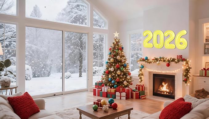 Yellow 2026 Number Balloon, 40 Inch 2026 New Years Decorations, 2026 Balloons Numbers for New Years Eve Party Supplies,Graduation Parties