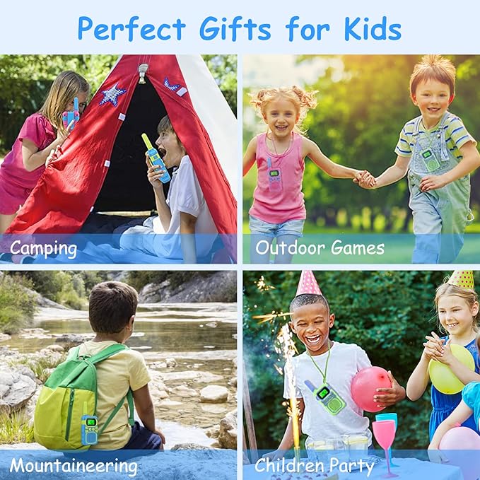 Kids Walkie Talkies for 3-12 Year Old Boys Girls,Children Walkie Talkies 3 KM Long Range & 22 Channels 2 Way Radios,Kids Outdoor Toys Birthday Gift (Battery Operated)