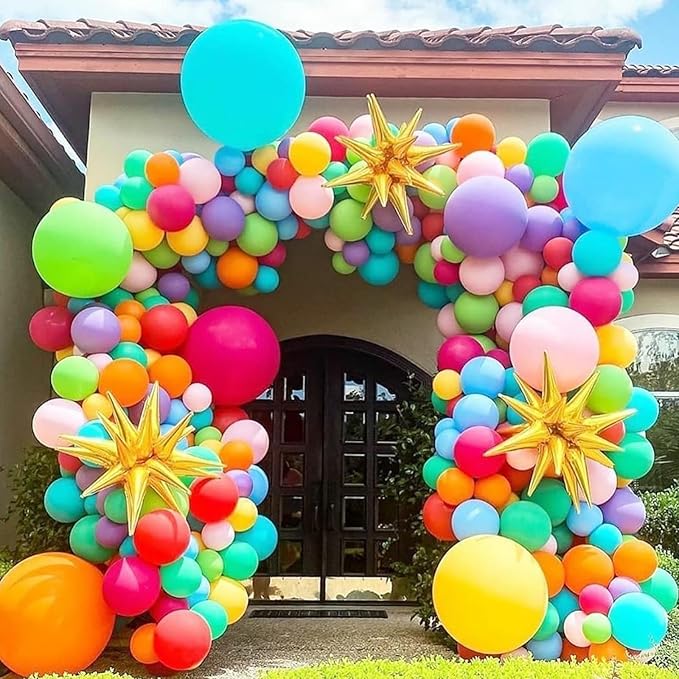 Tropical Balloons 60PCS Summer Hawaiian Balloon Colorful Neon Hot Pink Green Teal Orange Multicolor Latex Helium Ballon for Birthday Baby Shower Aloha Luau Pool Tropical Party Decorations