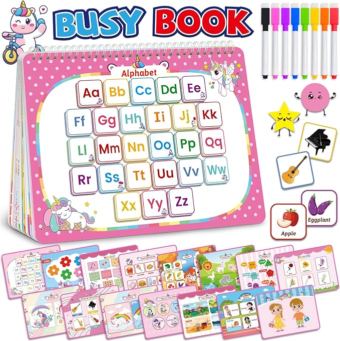 Benresive Montessori Preschool Busy Book for Toddlers 3-5, Preschool Learning Activities, Educational Toys Gifts Ages 3 and Up, Autism Sensory Travel Toys Easter Basket Stuffers for Toddlers