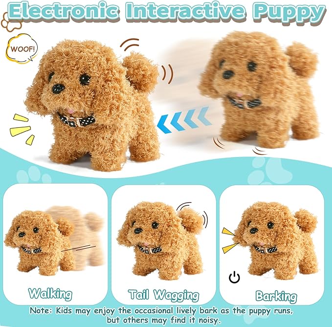 TONZE Dog Toys for Girls Kids Toys for 3 4 5 6 7 8 Year Old Girls Boys Birthday Gift, Realistic Robot Puppy Toy for Kids 3 4 5 6 Year Old, Walking Pet Toy Perritos de Juguetes para Niñas 3 4 5 6 Años
