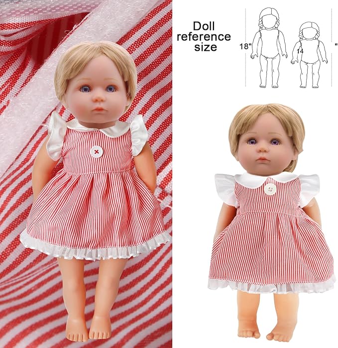 Alive Baby Doll Clothes and Accessories - 10 Sets Girl Doll Clothes Dress for 12 13 14 15 16 Inch Dolls, Baby Doll Clothes - Dolls Outfits Accessories with Hairpin & Underwear 22 Pcs for Girls Gift