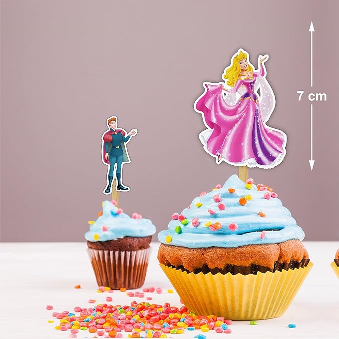 "Sleepin Beauty Cupcake Topper – Princess Fairy Tale Theme Birthday Decorations for Girls – Cute Party Cupcake Picks for Birthday Celebration, Princess Party Supplies & Cake Table Décor"