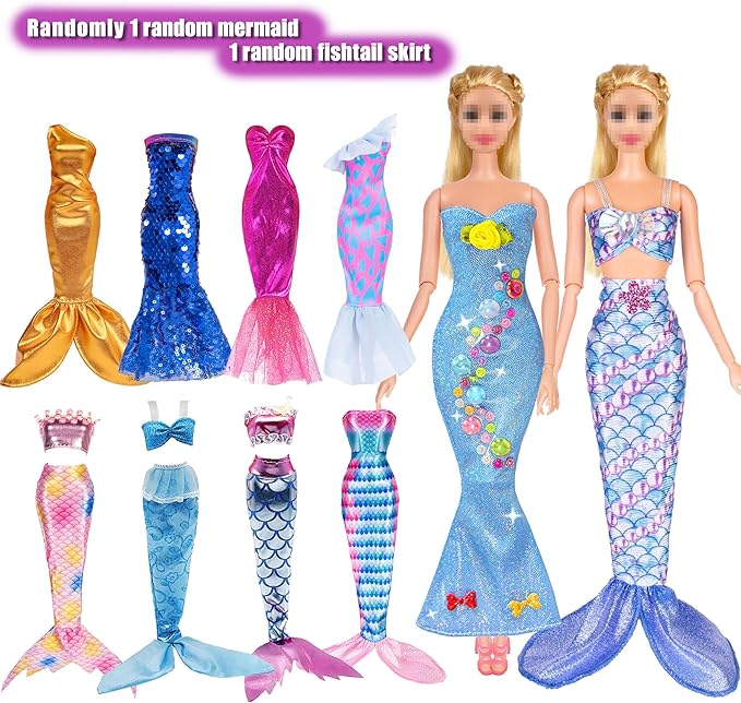 iBayda 92pcs 11.5 inch Girl Doll with Clothes Accessories and Closet Set Including Long Princess Dress Outfits Shoes Handbags Necklaces DIY Bead Stickers for Design Kit Girl Doll Dress Up