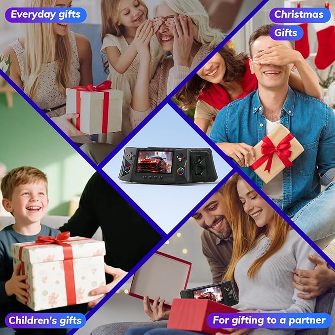 RegiisJoy R50 Ultra 50000 in 1 Handheld Game Console, 4.5 Inch IPS Screen Retro Gaming Consoles Main Emulators, Portable Mini Pocket Arcade 4000mAh Battery,256G TF Card,Linux System