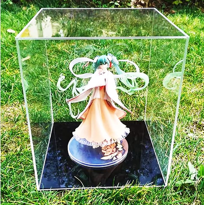 Clear Acrylic Display Case Box ，Versatile Collectibles Display Dustproof Showcase with Thickening Base，for Display Action Figures Home Storage Organizing Toys (8x8x8inch/20X20X20cm)