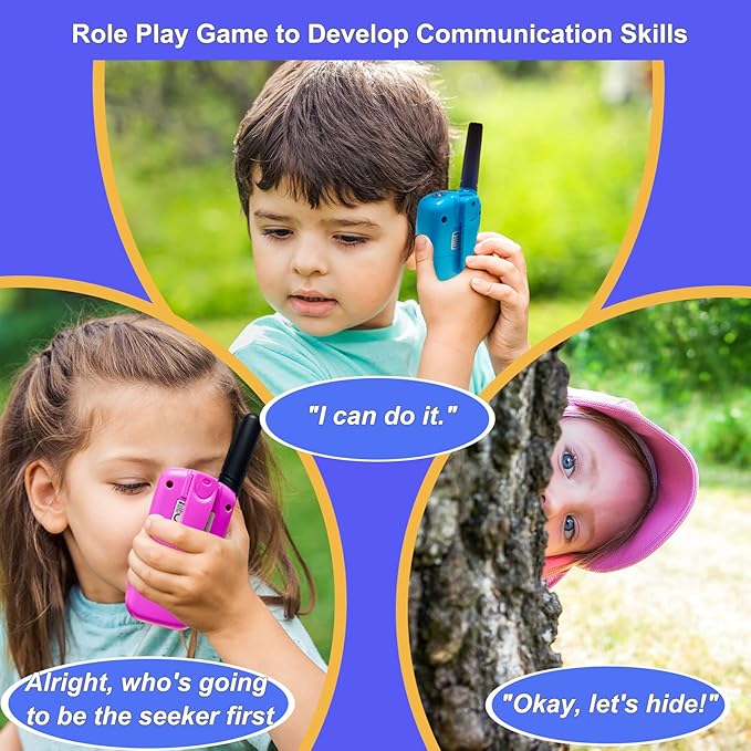 Walkie Talkies for Kids, Easter Basket Stuffers/Easter Gifts for Kids, Walkie Talkie Toys for Girls Boys, Outdoor Toys/Games for Kids Age 4-8, Birthday Gifts for 4 5 6 7 8 9 10 Year Old Girl Boys