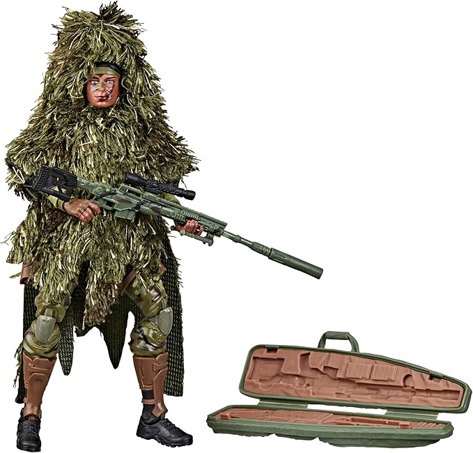 G.I. Joe Classified Series 60th Anniversary Action Marine - Sniper, Collectible 6 Inch Action Figure with Ghillie Suit and 19 Accessories