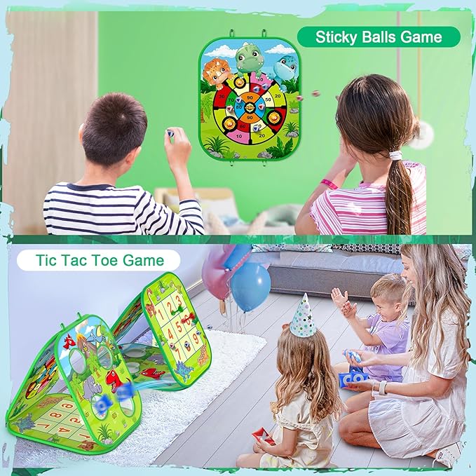 Bean Bag Toss Game for Kids, Cornhole Board Toddler Toys for Kids Party Activity and Outdoor Yard Backyard, Birthday Gift or Christmas for Aged 3 4 5 6 7 8 Year Old Boys