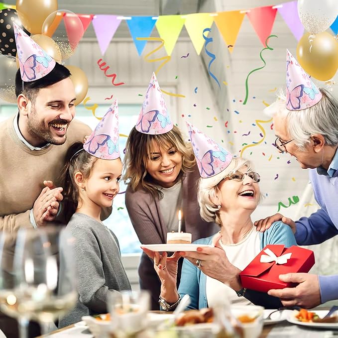 CANREVEL 12 PCS Party Hats for Adults, Party Headwear, Happy Birthday Hats, Birthday Party Decorations for Women Men