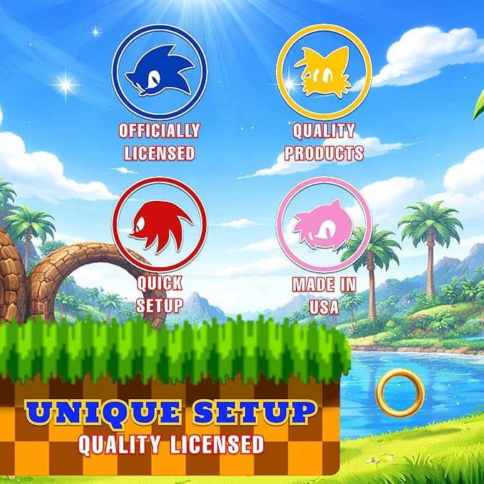 Unique Sonic The Hedgehog Party Table Covers 2-Pack Plastic Tablecloths 54” x 84” with Celebrate with Me Sticker | Sonic Birthday Party Supplies for Kids
