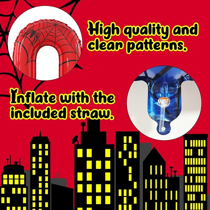 40 Inch Giant Spider Theme Number Foil Balloons - Large Number 0 Balloons for Kids' Birthday Anniversary Party Decorations Supplies (Numbers 0-9 Available)