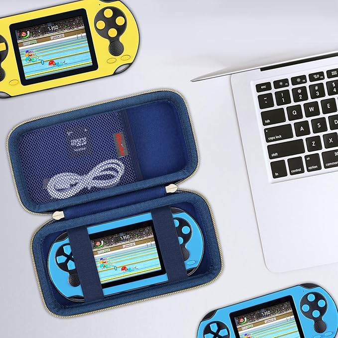 Elonbo Carrying Case for WELLST·G/ TaddToy/ Beijue/ Family Pocket/ CCTU/ X-JOYKIDS/ GREENCREEK/ Beico/ KAVOYI/ GuaiyeyeAP/ TEBIYOU Handheld Game Console, Portable Electronic Gaming Player Bag, Blue