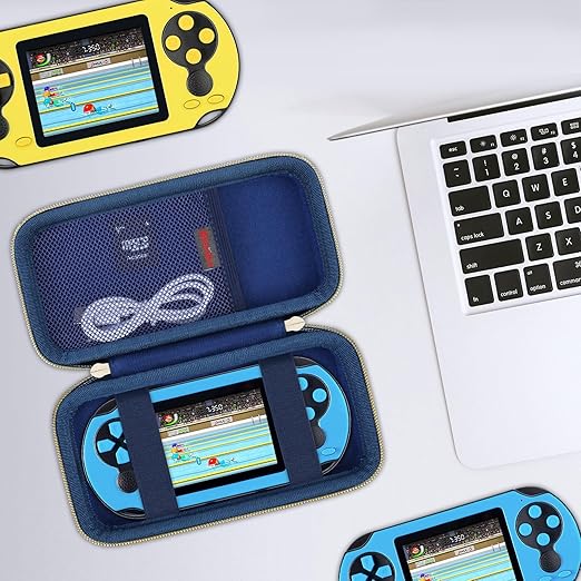 Elonbo Carrying Case for TaddToy/WELLST·G/Beijue/FAMILY POCKET/CCTU/X- JOYKIDS/GREENCREEK/Beico/KAVOYI/GuaiyeyeAP/TEBIYOU Handheld Game Console, Portable Electronic Gaming Player Bag, Blue