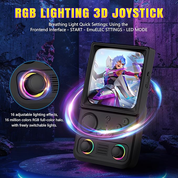 R36TMAX Upgraded Retro Handheld Game Console with 4000mAh Battery, 4.0'' IPS Screen, Retro Gaming Console with Portable Case, Supports WiFi Networked Fighting and OTG (Classic Black)