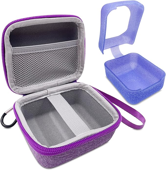 Hard Carrying Case and Silicone Skin Cover for Bitzee Interactive Toy Digital Pet with 15 Animals Virtual Electronic Pets, Compatible Accessories for Bitzee 3D Interactive Toy Electronic Pets (Purple)