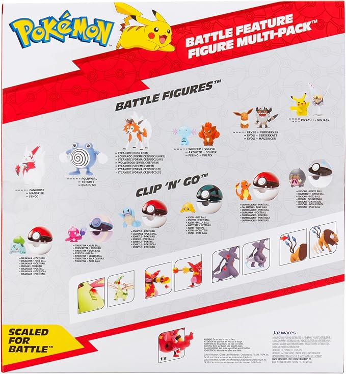 Pokemon Battle Feature Figure 4 Pack - Features Four 4.5-Inch Battle Ready Figures