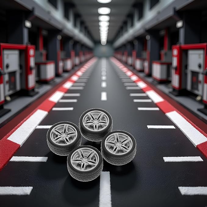 4Pcs Black Tires,48mm Simulation Rubber Wheel Tire Wheel Toy Model DIY RC Spare Parts Easy Installation Small in Size,Tire and Wheel Sets,Remote and App Controlled Vehicles and Parts,Wheels and Tires