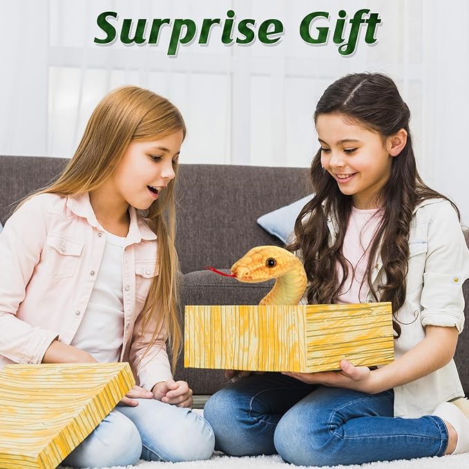 Snake Plush, Stuffed Snake Animal, 71 in Large Toy Snakes for Kids, Giant Stuffed Animals Snake, Lifelike Plush Snake for Birthday Present Party Prank Prop (Yellow)