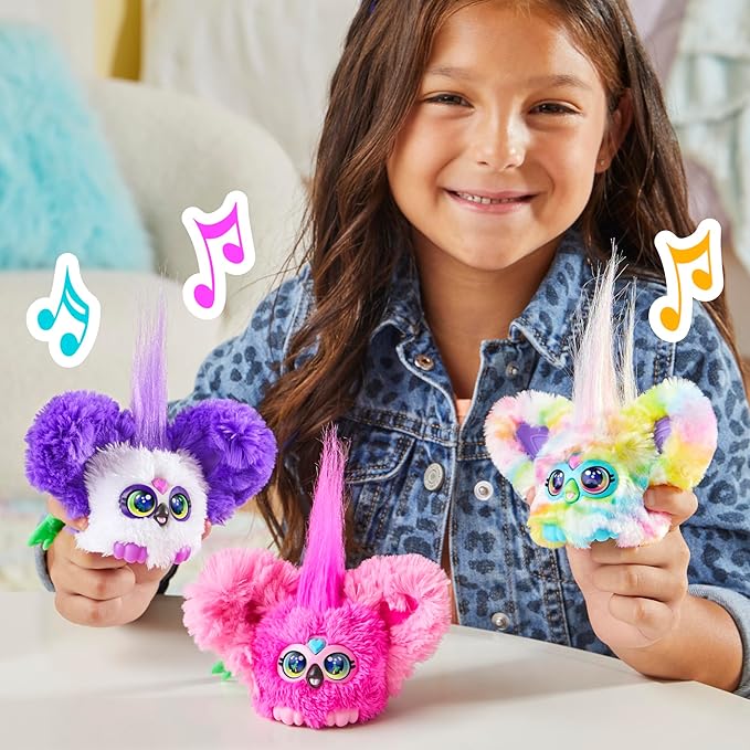 Furby Furblets Chee-Chee Mini Friend, Electronic Plush Toys for Girls & Boys, Cheetah Print, Speaks Furbish & Plays Music, Series 5, Back to School Gifts, Ages 6+