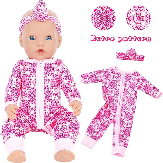 Unicorn Element 5 Sets 14-18 Inch Baby Doll Clothes and Headbands for 17 Inch Dolls 10-Piece Set Including Casual Outfits and Accessories Perfect for 15-18 Inch Dolls (Doll NOT Included)