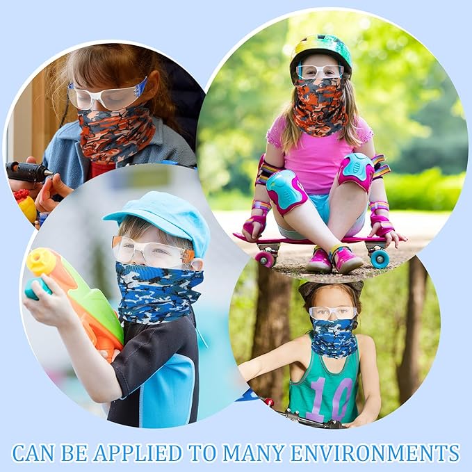 Xtinmee 48 Pcs Gun Party Supplies for Boy and Girls Includes Safety Glasses and Face Mask for Children Birthday Party Favors Teams Accessories(Blue,,Red)