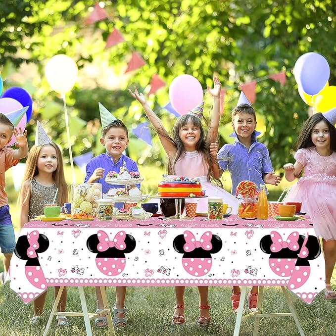 118 Pcs Pink 1st Birthday Party Supplies Girls One Paper Plates Napkins Cups Forks Tablecloth Banner for Girl's 1st Birthday Baby Shower Party Decorations, Serve 20