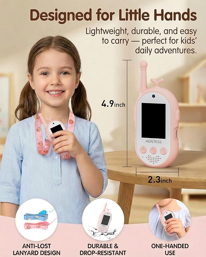 Kids Video Walkie Talkies with Camera: Rechargeable 2 Way Radios with Magic Voice - Electronic Learning Toys for Hide and Seek, Camping, Hiking - Birthday Gifts Boys Girls 3-12