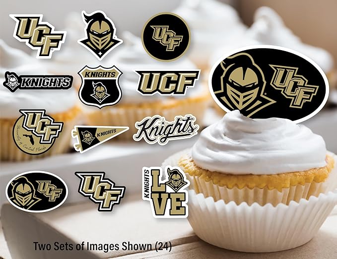 University of Central Florida Cupcake Topper Party Supplies for UCF Football, Birthday, Graduation Party Decorations (24 Pieces) (UCF Knights)