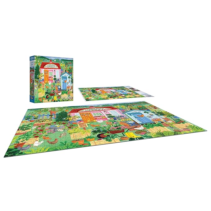 RoseArt - Hobby Haven - Community Garden - 1000 Piece Jigsaw Puzzle, Vibrant Garden Puzzle for Adults