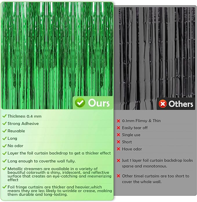 OHOME St Patricks Day Decorations - Green Party Backdrop Streamers | St Patricks Day Decor for Indoor Outdoor - St Patty's Day Accessories for Door Wall - St Patricks Day Banner,2 Pack