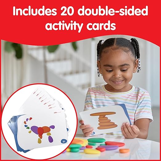 Rainbow Pebbles - Set of 36 Sorting and Stacking Stones with 20 Activity Cards - in Home Learning Toy for Early Math