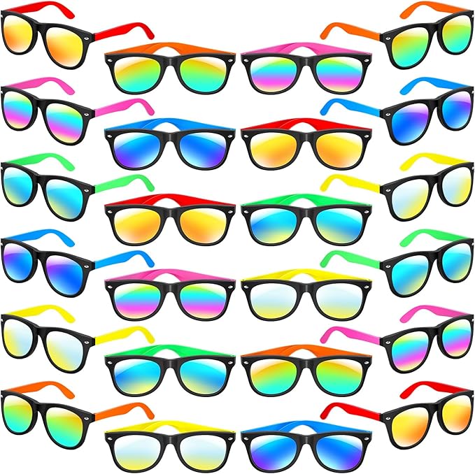 GINMIC Kids Sunglasses Bulk, Neon Sunglasses Party Favors with UV400 Protection, Boys and Girls, Party Favor For Kids, Birthday Graduation Party Supplies, Beach, Pool Party Favors