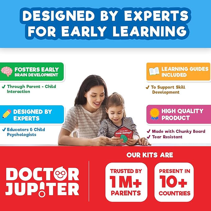 Doctor Jupiter My First Box of Games for Ages 2-4 | Set of Monster Munch, Scavenger Hunt Sight Word Board Games | Montessori Educational Toys, Learning Activites
